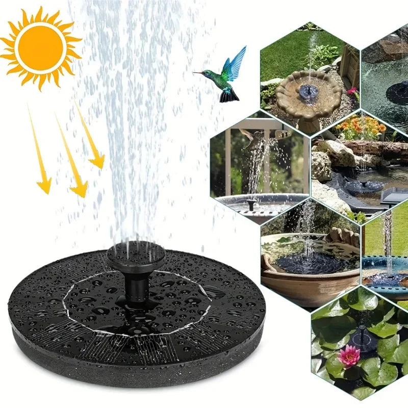 1W/1.4W/2.5W solar fountain with 6 nozzles suitable for gardens bird baths ponds swimming pools outdoor Peaceful Pleasures Health and Wellness