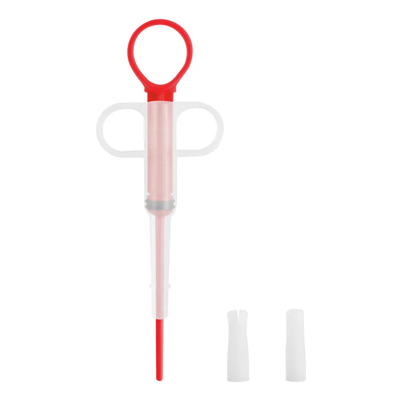 Pet Pill Dispenser & Syringe Feeder Kit for Dogs & Cats Pet Medicine Feeder Peaceful Pleasures Health and Wellness Red