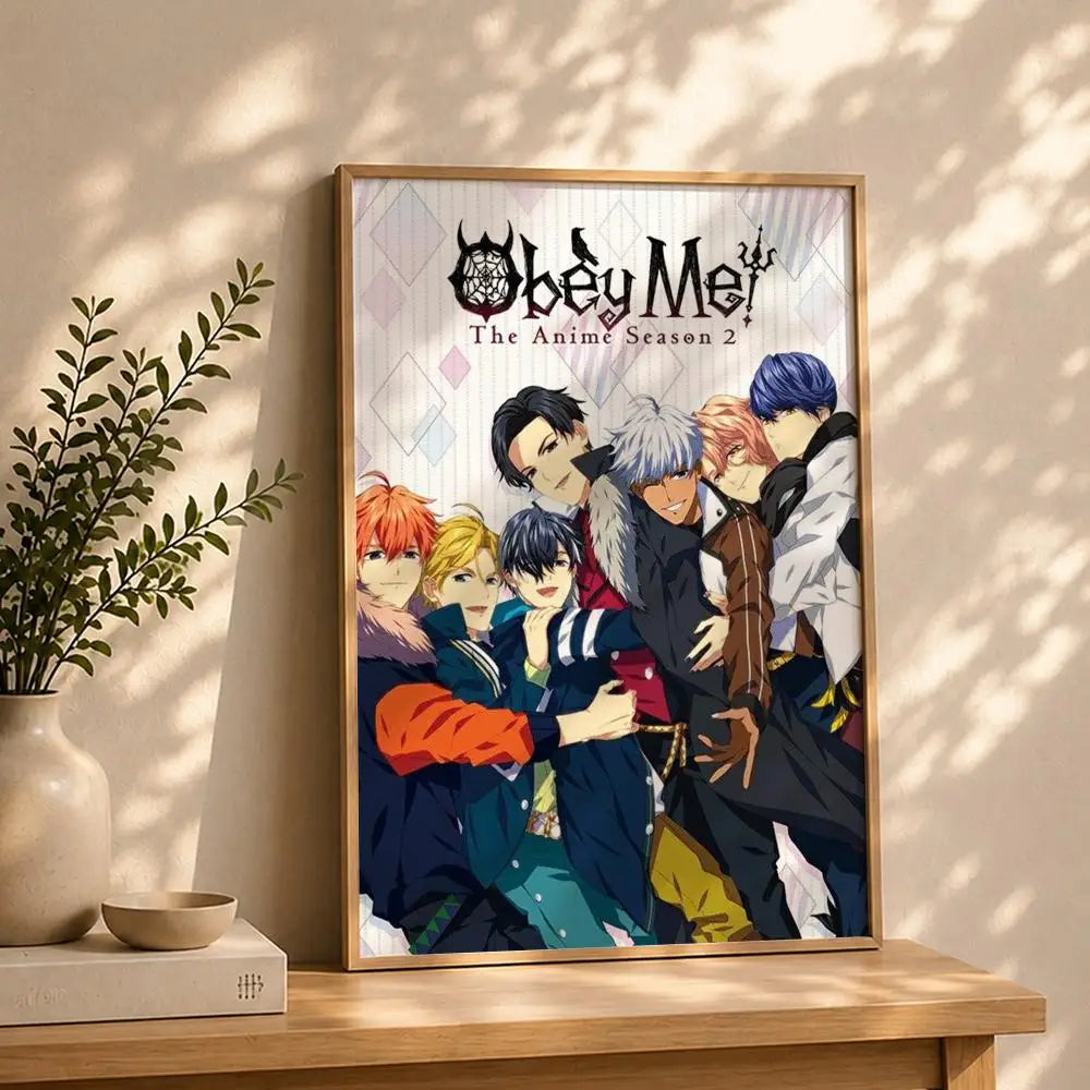 Game O-Obey Me!S Poster HD Self Adhesive Waterproof Wall Art Ideal for Home Office Dorm Bedroom Great Gift Peaceful Pleasures Health and Wellness