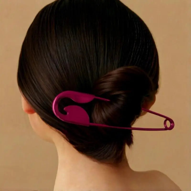 Safety Pin Metal Hair Claw Clip Barrette | Women & Girls