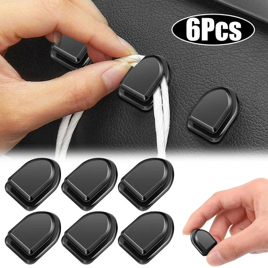 New Car Hooks Organizer Storage for USB Cable Headphone Key Storage 1/2/6Pcs Self Adhesive Wall Hook Hanger Auto Fastener Clips Peaceful Pleasures Health and Wellness 6Pcs