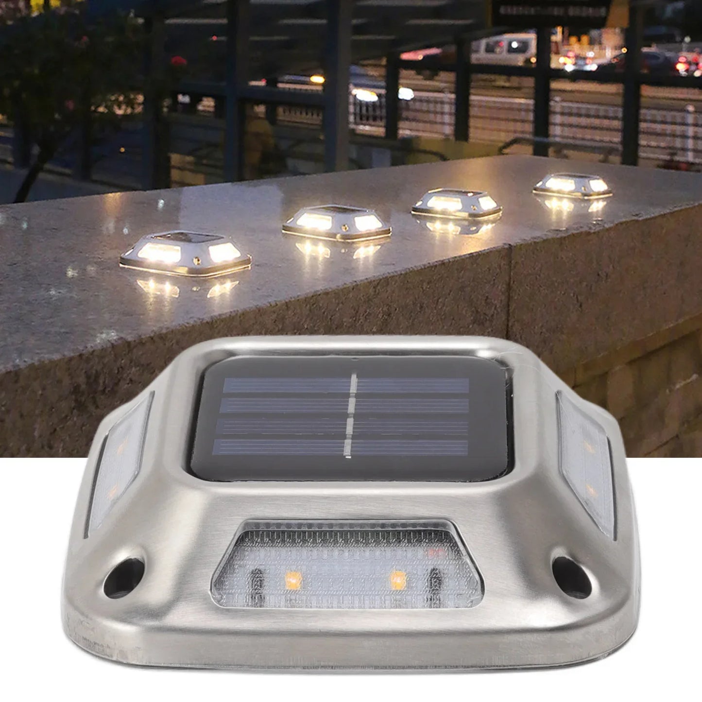 Solar Ground Light 8 LED Warm Waterproof Outdoor Garden Lamp