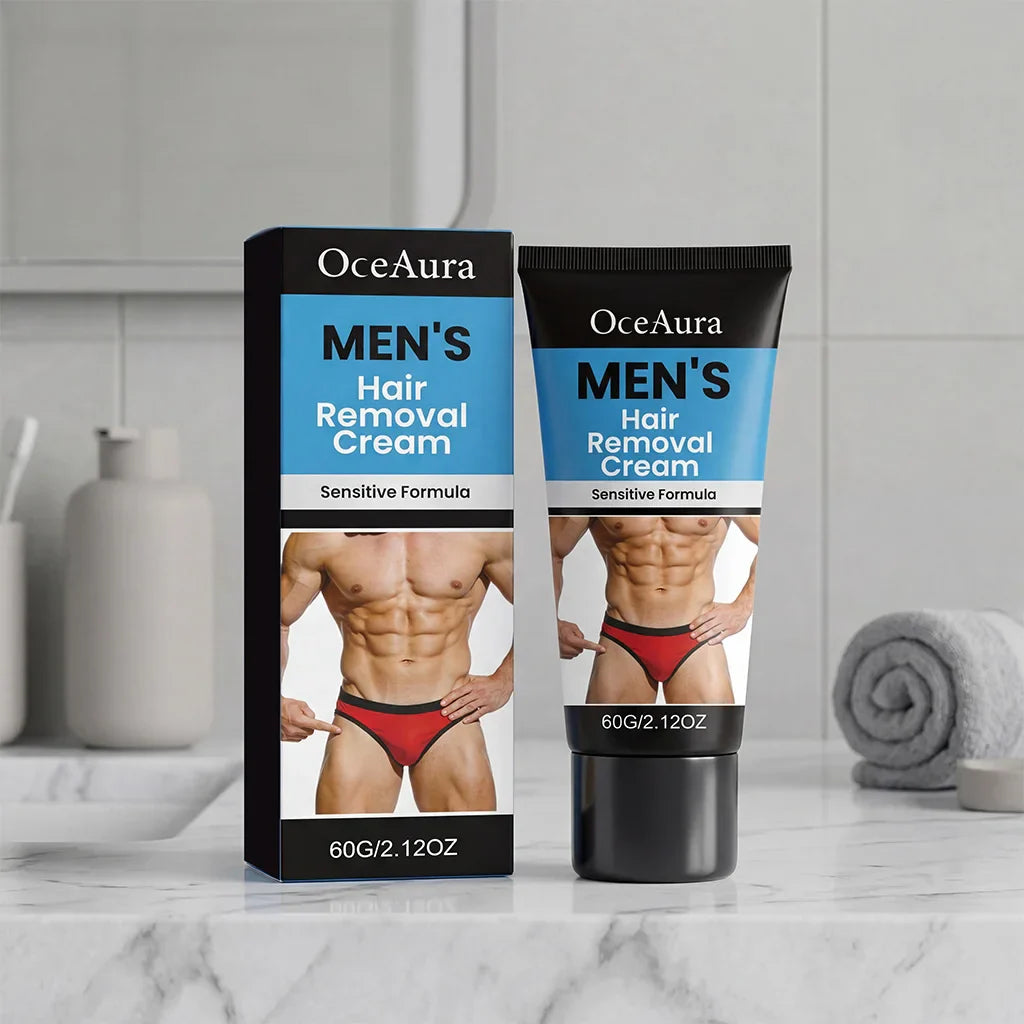 OceAura Men's Painless Hair Removal Cream – Body & Bikini