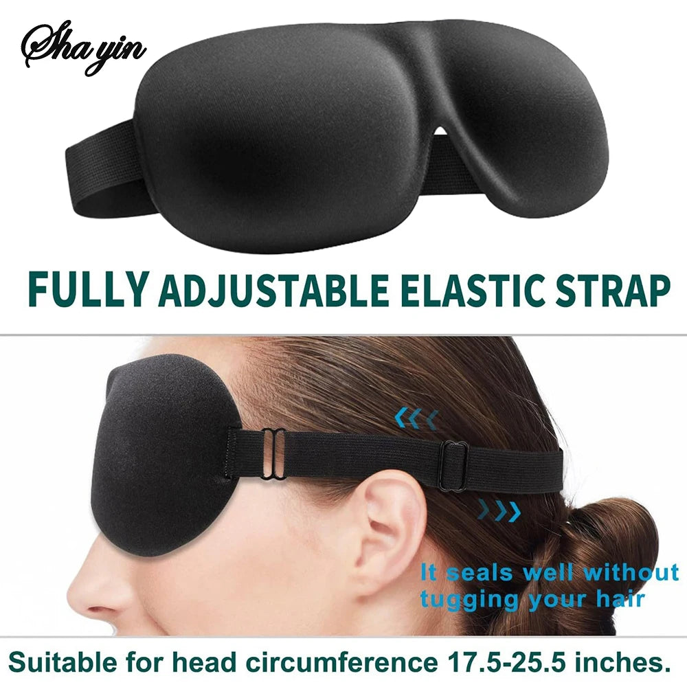 3D Sleep Mask Blindfold Sleeping Aid Soft Memory Foam Eye mask for Sleeping Travel Blockout Light Slaapmasker Eye Cover Peaceful Pleasures Health and Wellness