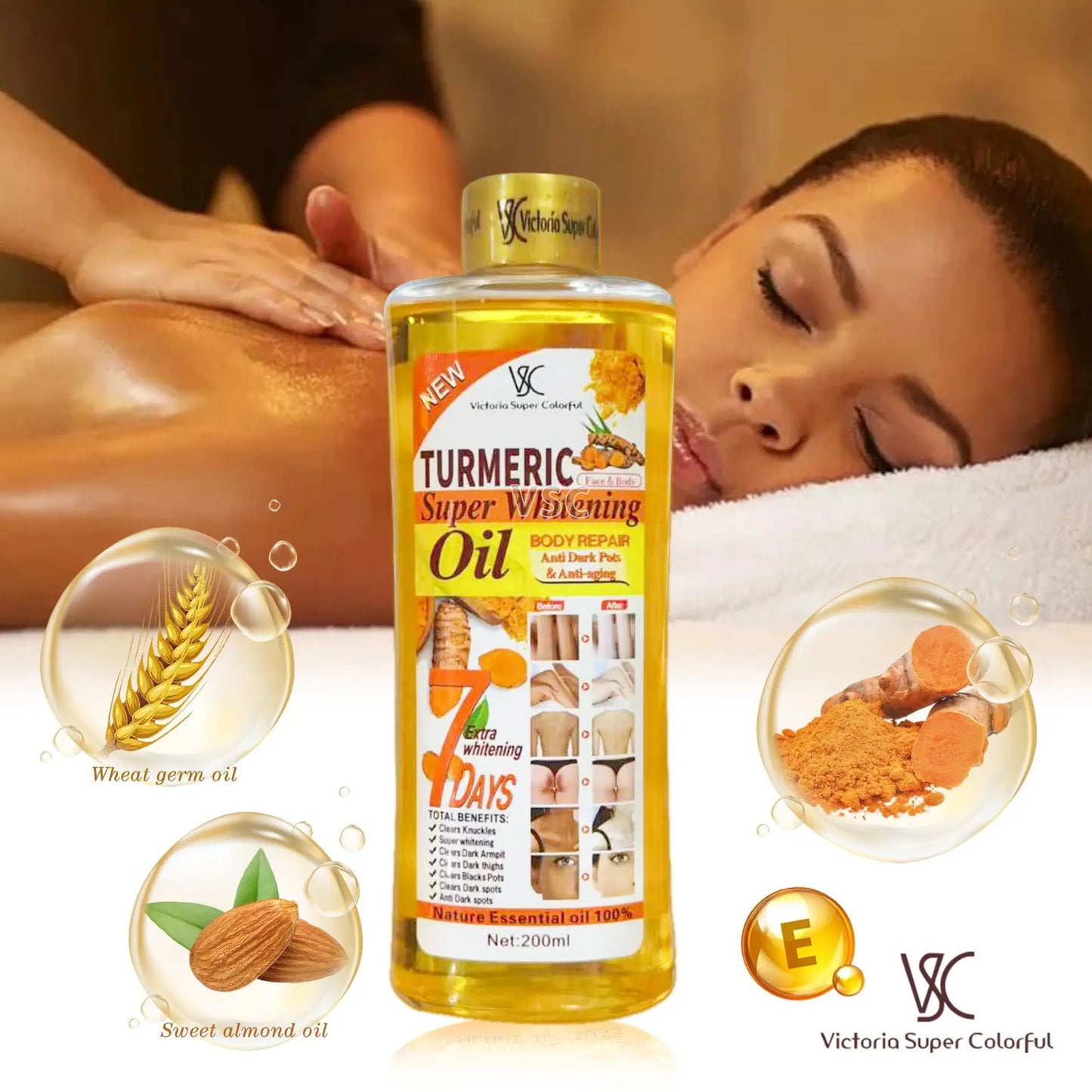 LGRAMER Turmeric Essential Oil – Brightening Face & Body Oil 200ml