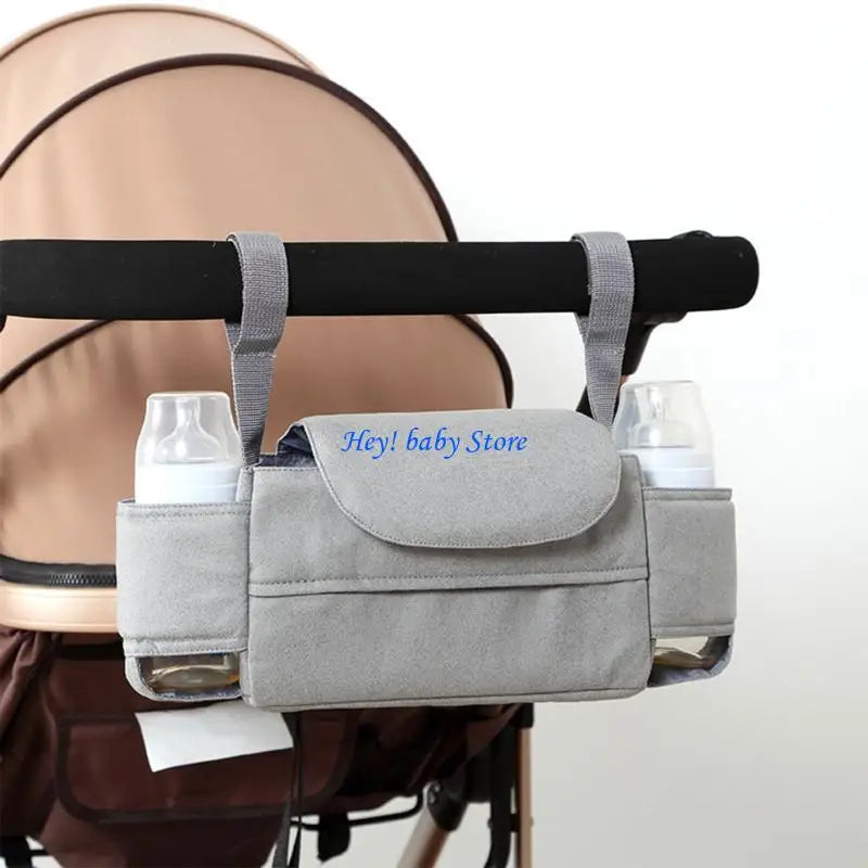 Baby Stroller Caddy Organizer | Insulated Cup Holder & Pockets