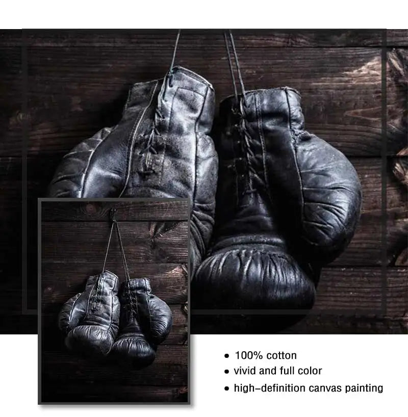 Style Picture Wall Art Modular Home Decoration Painting Print Poster for Living Room Cuadros Boxing Gloves Vintage Canvas Nordic Peaceful Pleasures Health and Wellness