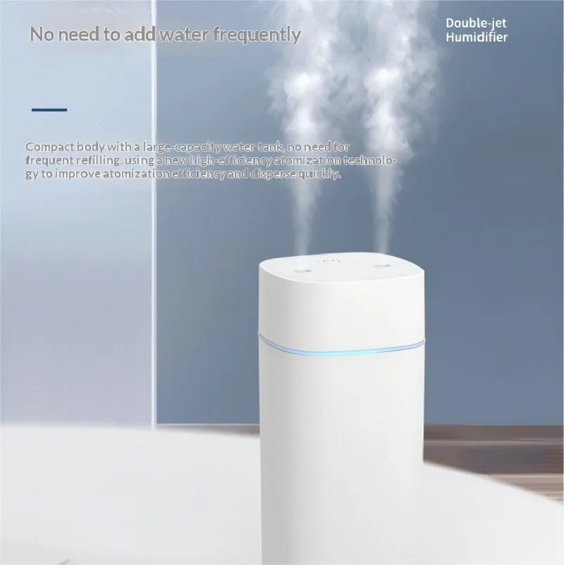 Mini USB Dual Spray Humidifier Desktop Air Purifier for Home Bedroom Portable Aromatherapy Moisturizing Air Cleaner Peaceful Pleasures Health and Wellness