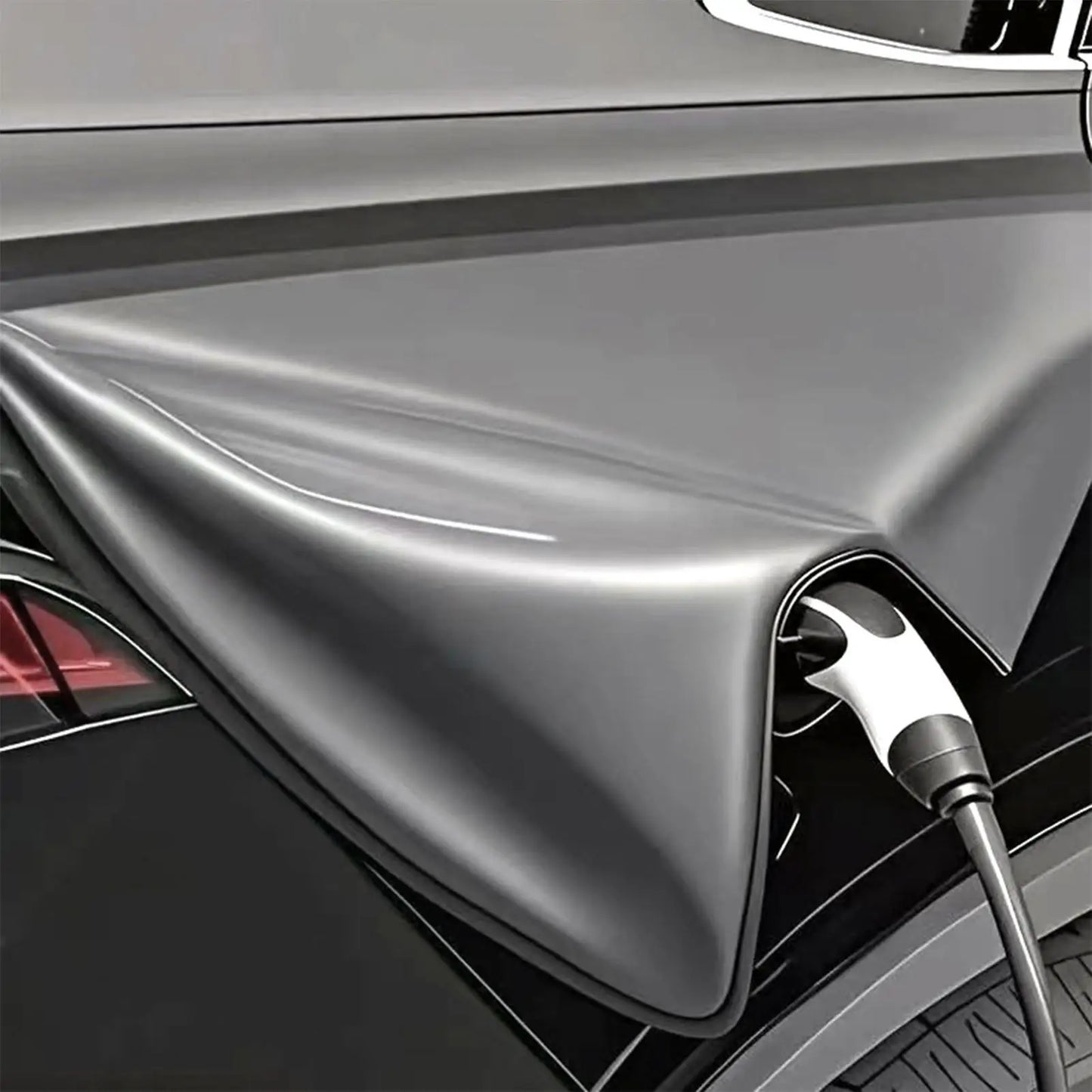Electric Vehicle Charger Port Rainproof Dustproof Cover Car Accessories Waterproof Outdoor Charging Protection Covers Peaceful Pleasures Health and Wellness