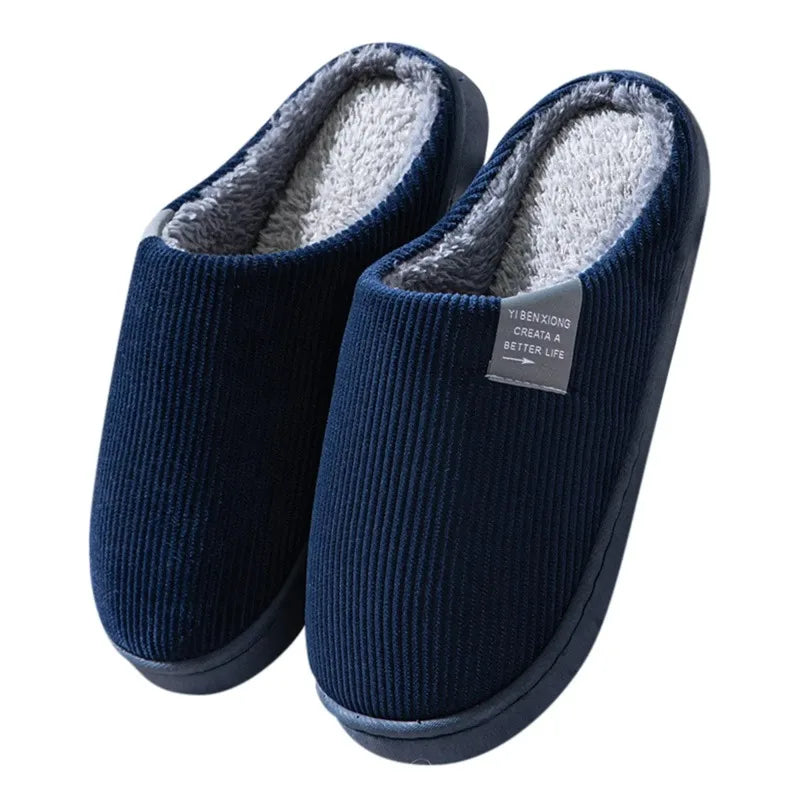 Men's Plush Winter Slippers – Warm, Soft & Anti-Slip Indoor