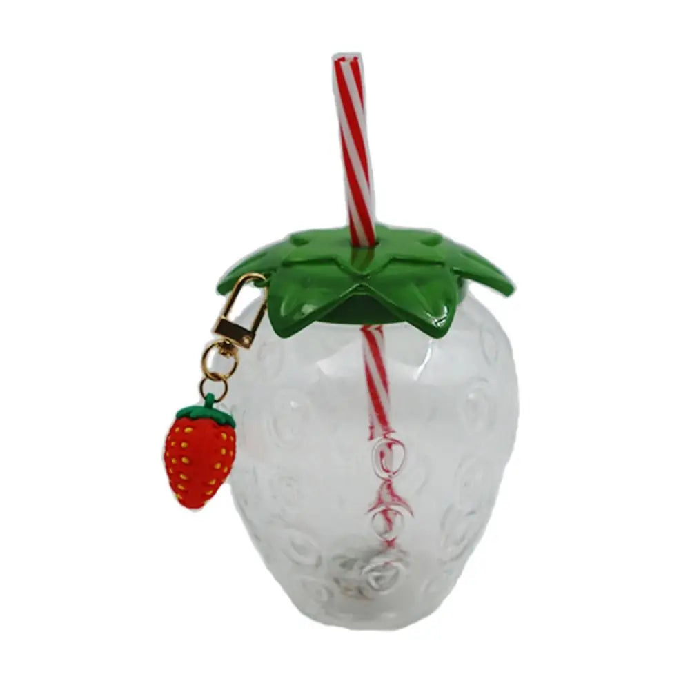 Lovely Cartoon Fruit Straw Cup Strawberry Pineapple Food Grade Plastic Drinkware Tea Milk Juice Multicolor Fruit Cup Summer Peaceful Pleasures Health and Wellness transparent-pendant <0.25L