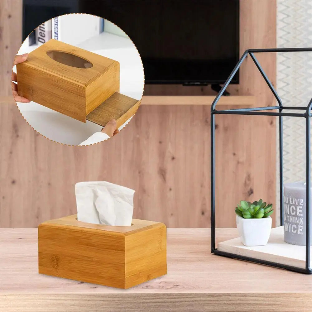 Bamboo Tissue Box Cover 23x12cm | Wooden Napkin Holder