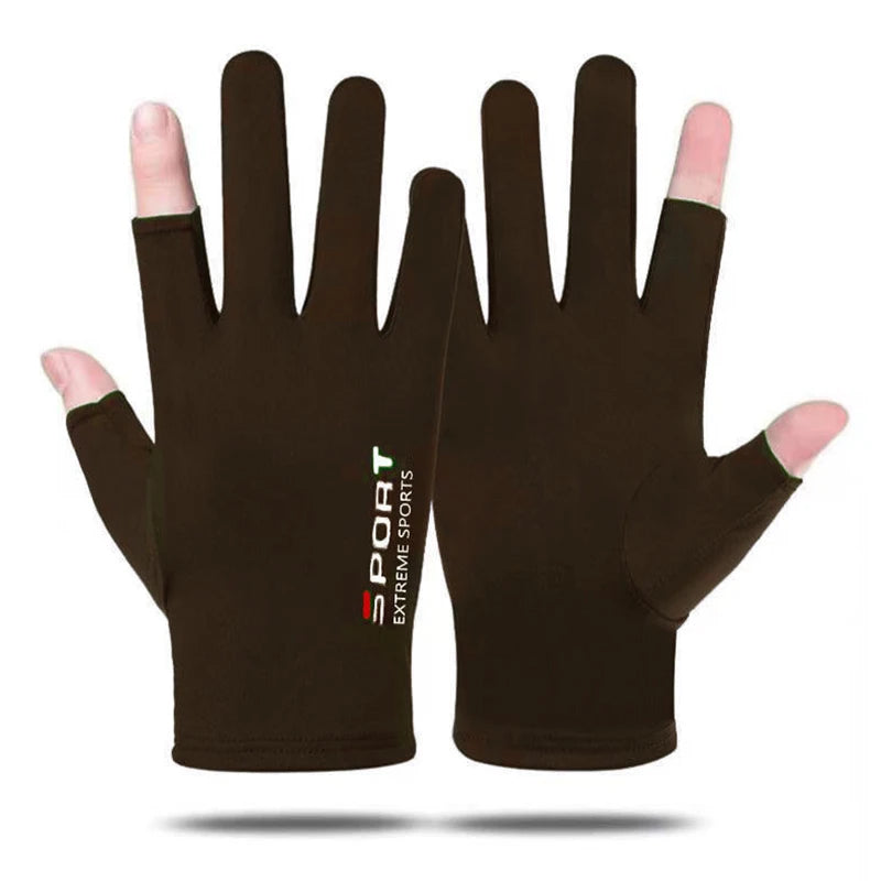 New One size Spring summer 1 Pair Anti-UV Men Women Fishing Gloves Sunscreen Antiskid Breathable Cycling Sport Gloves Fishing Peaceful Pleasures Health and Wellness B1