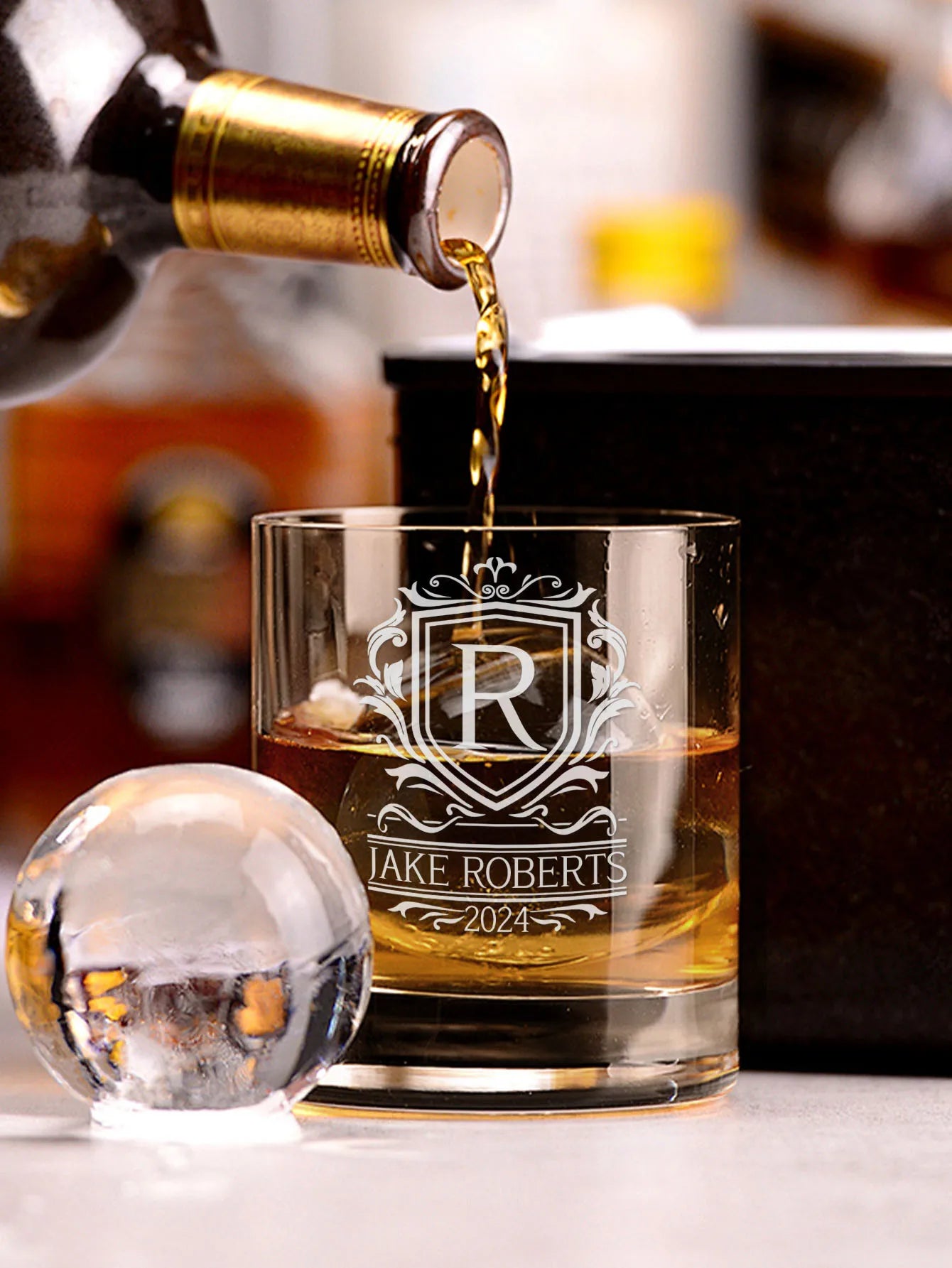 Custom Name Whiskey Glass Personalized Tumbler Engraved Gift For Him Her Dad Husband Anniversary Valentine Birthday Father Day Peaceful Pleasures Health and Wellness