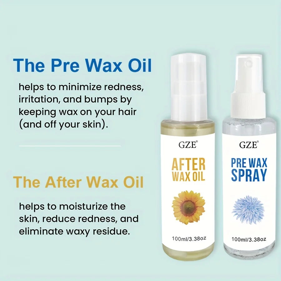 GZE Pre & After Wax Set – Cleanse & Hydrate Waxing Kit (2×100ml)