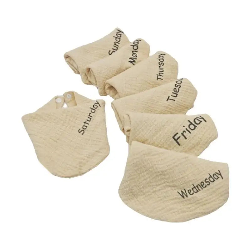 7-Pack Baby Bandana Bibs Week Series | Cotton & Adjustable