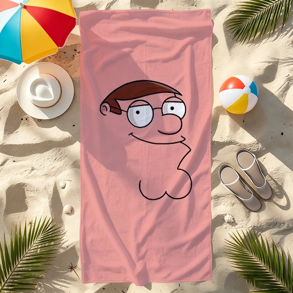 Quick-Dry Cartoon Beach Towel | Soft Pool, Gym & Travel Towel Quick-Dry Beach Towel Peaceful Pleasures Health and Wellness