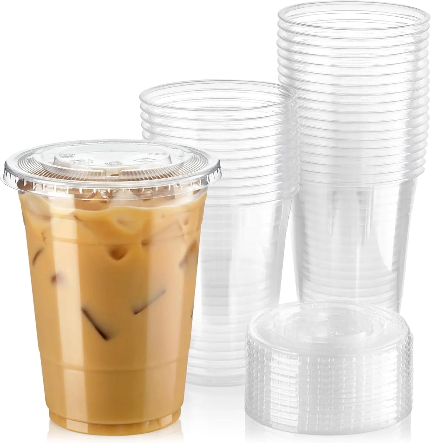 20 Clear Plastic Fruit Cups with Flat Lids PET Disposable Parfait Crystal Cups Suitable for Ice Coffee Juice and Beer Tumblers Peaceful Pleasures Health and Wellness
