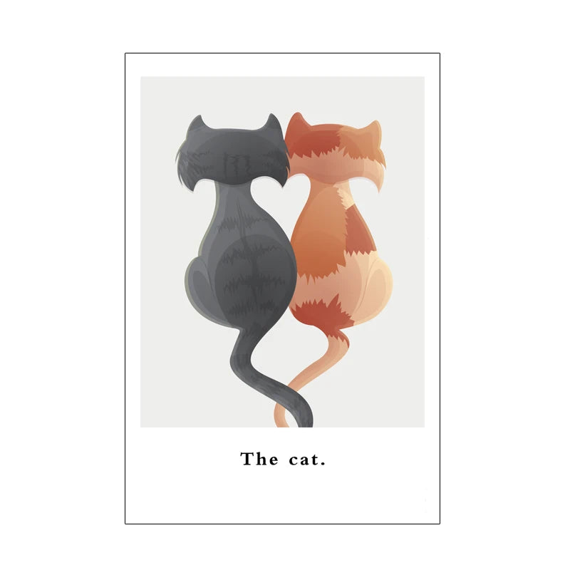 Funny Cute Cat Canvas Wall Art | Unframed Home Decor Poster