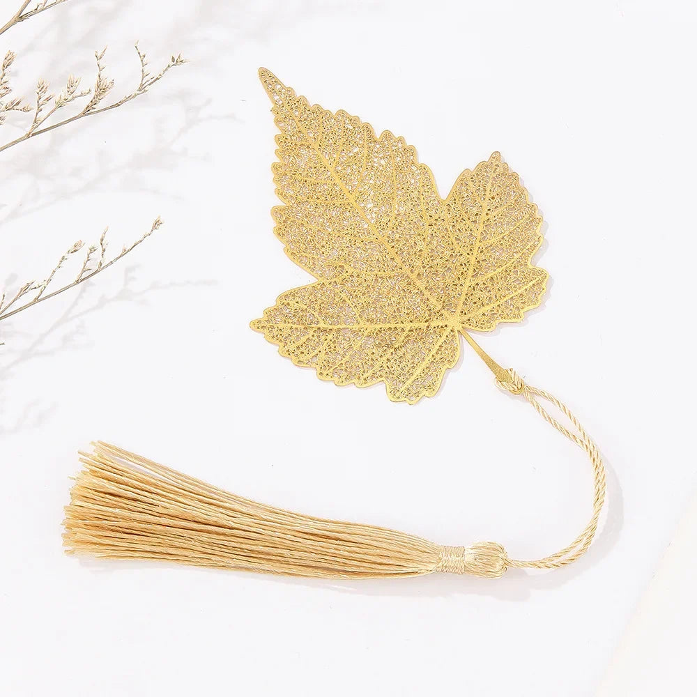 Leaf Vein Office Chinese Style Retro Book Clip Book Holder Page Clip Bookmark Leaf Bookmark Hollow Book Mark Metal Bookmarks Peaceful Pleasures Health and Wellness type2