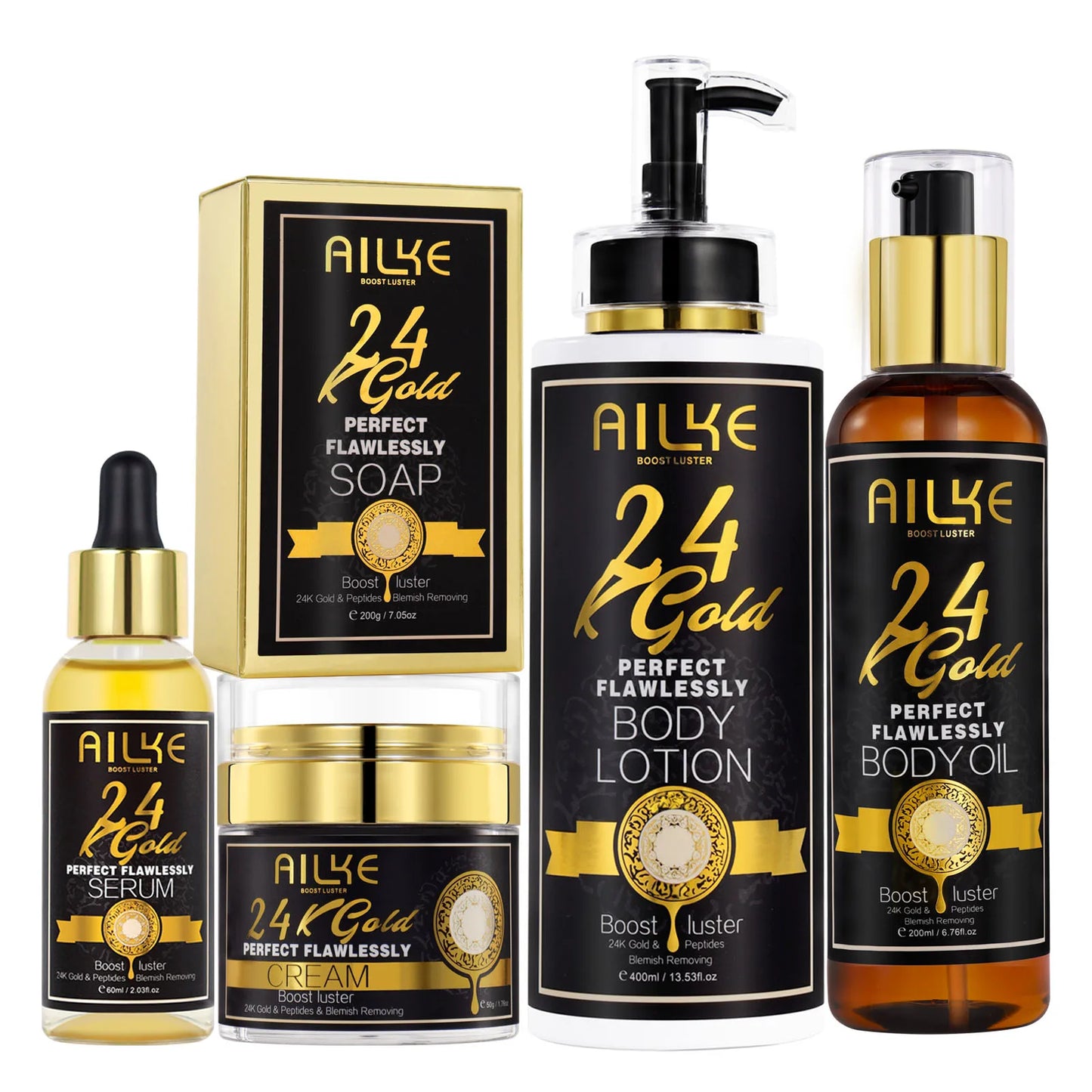 AILKE 24K Gold Skin Care Set – Brighten & Moisturize All Skin