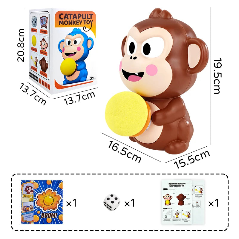 Catapult Monkey Game Music Kids Shooting Ball Interactive Table Toy