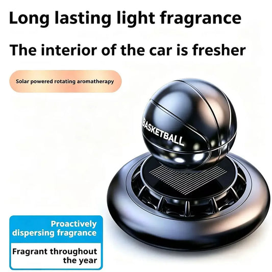 Automatic Rotating Basketball Car Perfume Solar Energy Aromatherapy Diffuser Formaldehyde Remover Long Lasting Light Scent Peaceful Pleasures Health and Wellness