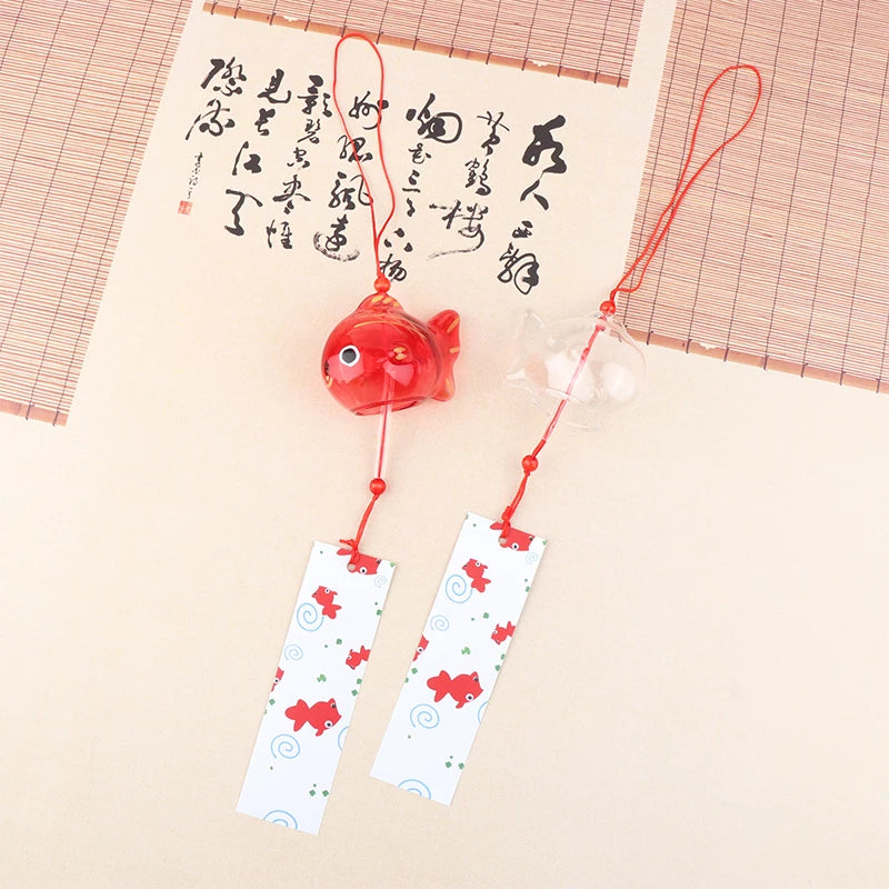 Japanese Furin Glass Goldfish Wind Chime | Zen Garden Decor