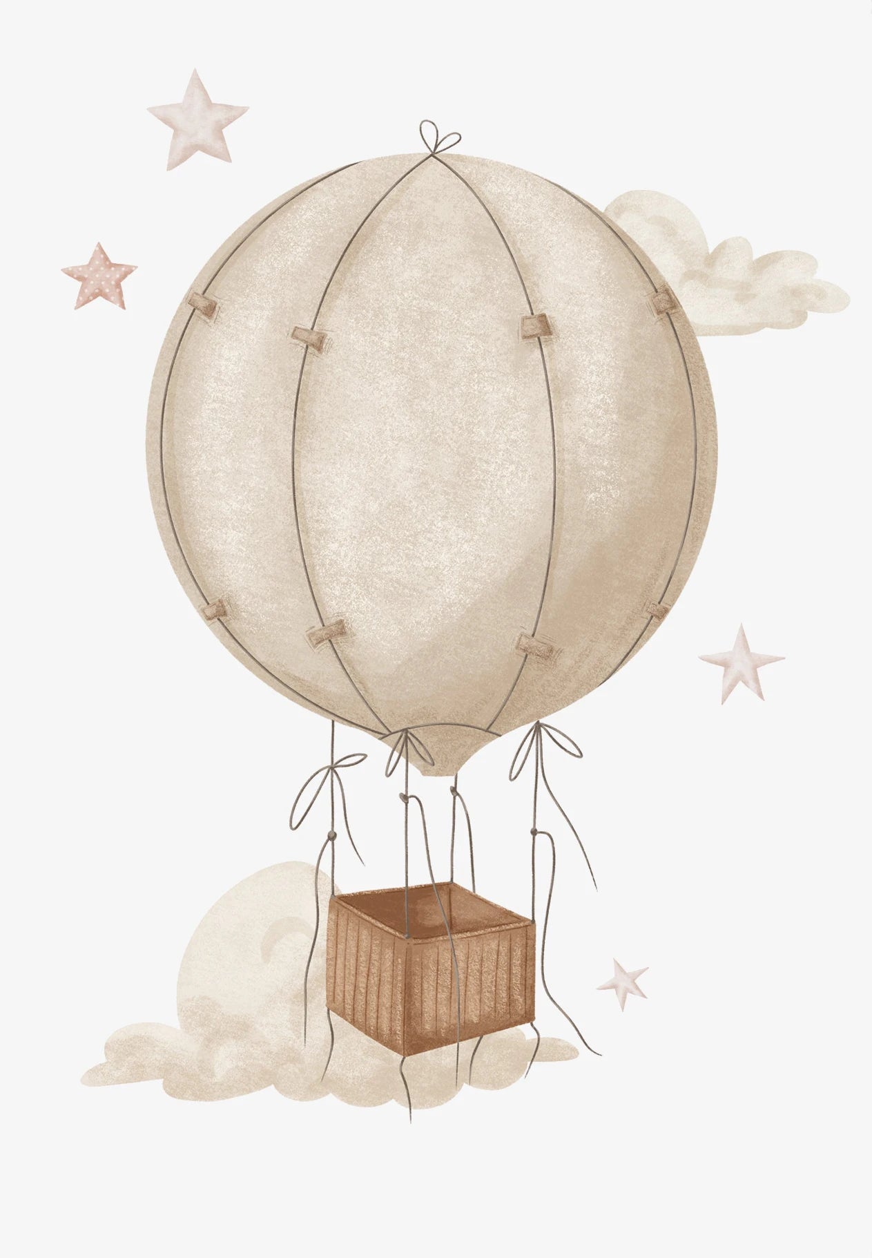 Kids Nursery Watercolor Canvas Wall Art | Monkey Lion Balloon Print