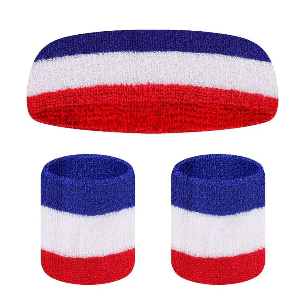 Cotton Sports Headband & Wristband Set | Moisture Wicking