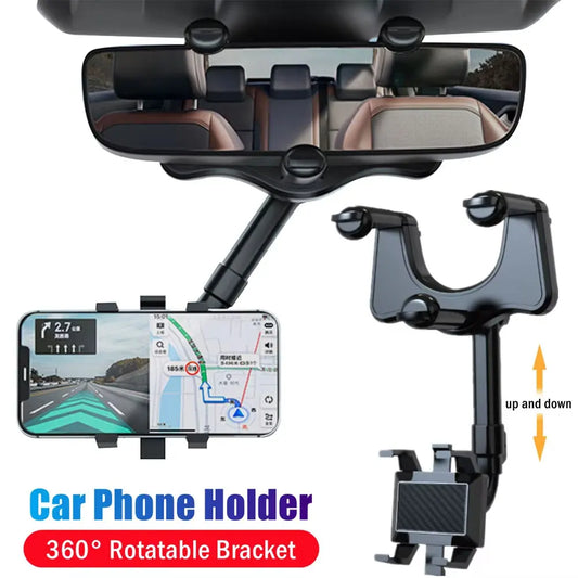 360° Rearview Mirror Phone Mount | Universal Car Holder Car Phone Mount Oasis Select