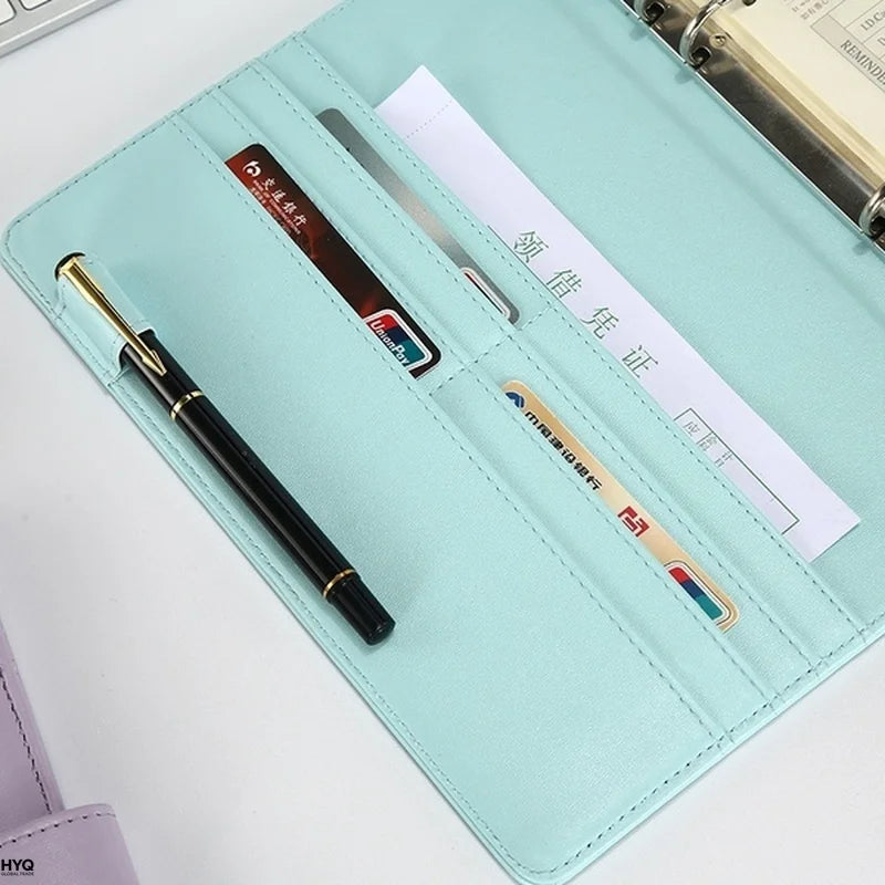 Vintage Refillable Notebook File Folder Notepad Cover Leather Ring