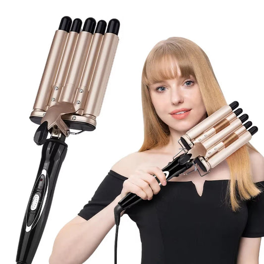 Factory Wholesale Professional Big Wave Salon Best High Quality LCD Triple Barrel Portable Automatic Hair Curler Home Use Peaceful Pleasures Health and Wellness