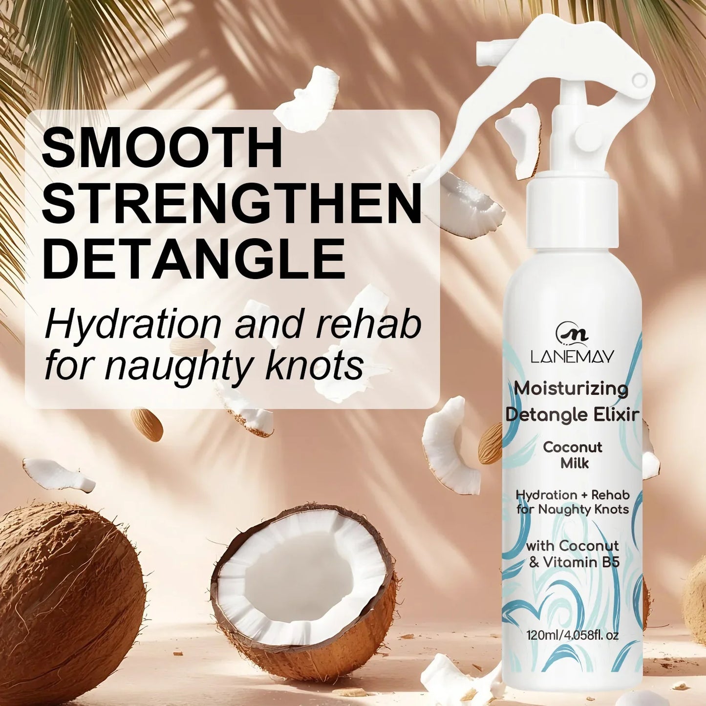 Coconut Oil Hair Conditioner – Moisturizing Detangle Elixir 120ml