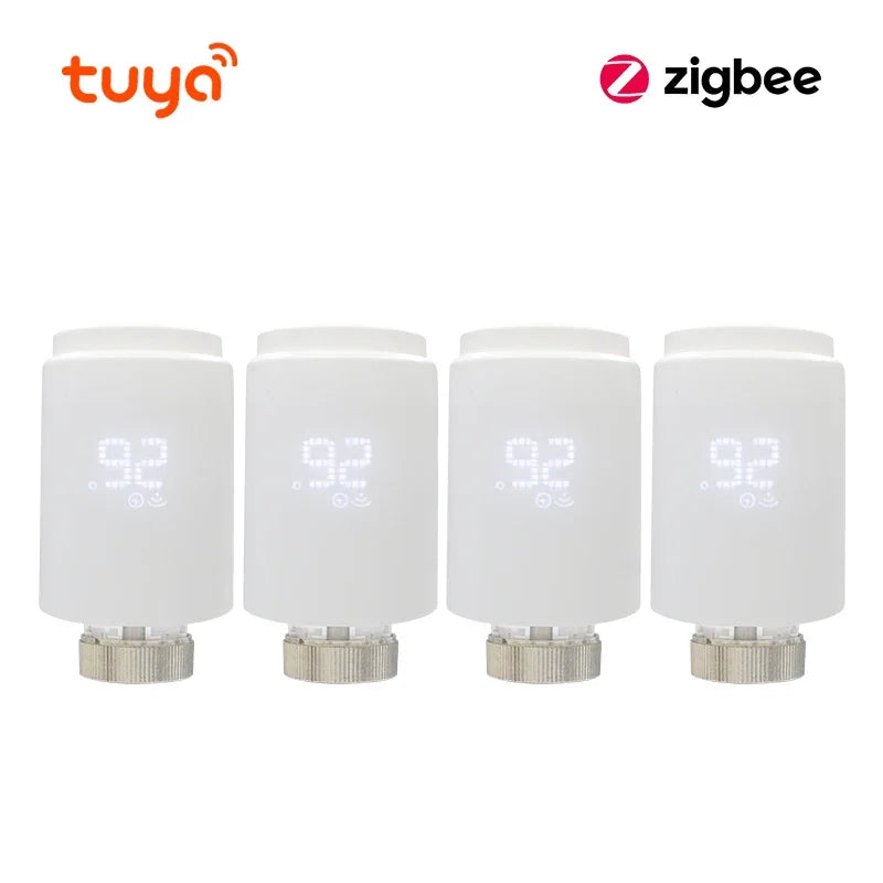 Tuya Smart Home Zigbee 3.0 Thermostatic Valve Radiator Zigbee Thermostat Radiator Zigbee Thermostatic Valve Alexa Google Home Peaceful Pleasures Health and Wellness ME172 4PCS Other