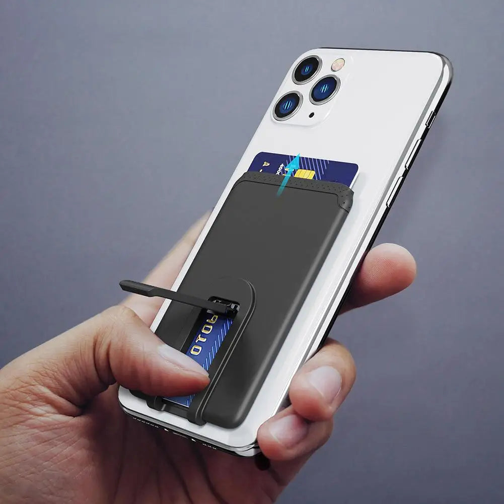Silicone Phone Card Holder Mobile Cell Phone Stand Credit Cardholder Fashion Adhesive Sticker Pocket for Iphone Samsung Peaceful Pleasures Health and Wellness