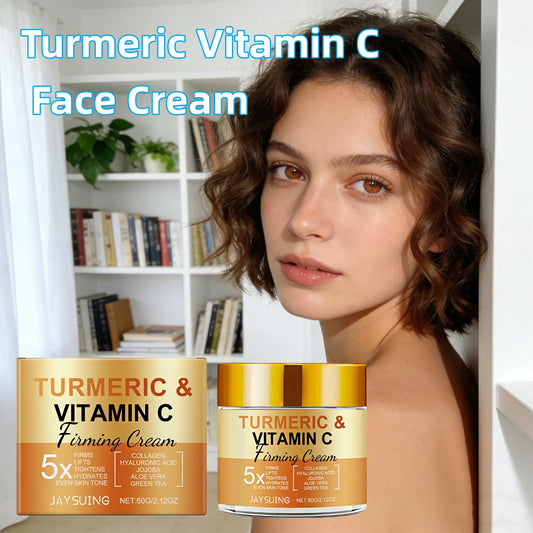 Jaysuing Turmeric Vitamin C Face Cream – Firm & Brighten 60g Facial Moisturizer Cream Oasis Select