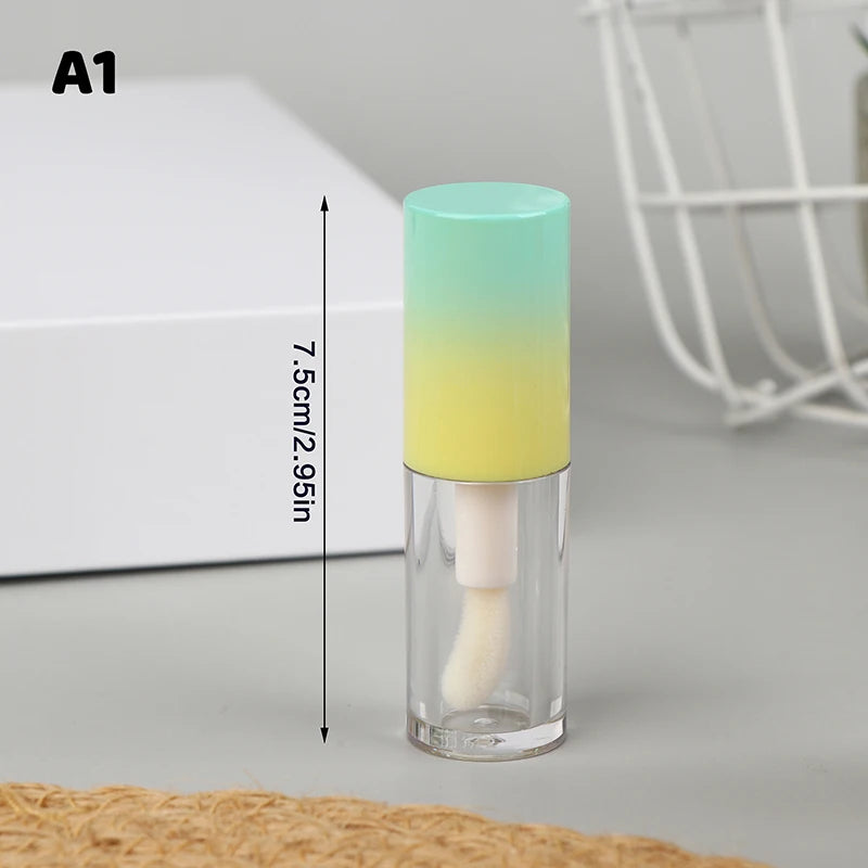 Lip Glaze Bottle With Keychain Gradient Empty Lipstick Gloss Tube Refillable Liquid Container Bottle Lipgloss Sample Bottle Peaceful Pleasures Health and Wellness A1 4ml