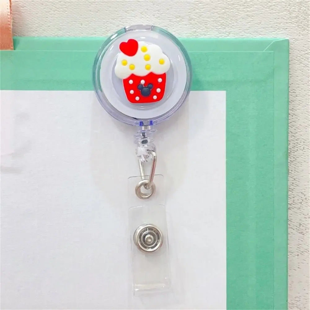 Cute ABS Card Holder Name Tag Nurse Doctor Cartoon ID Card Clips Retractable Badge Reel Badge Holder Name Card Holder Peaceful Pleasures Health and Wellness 02