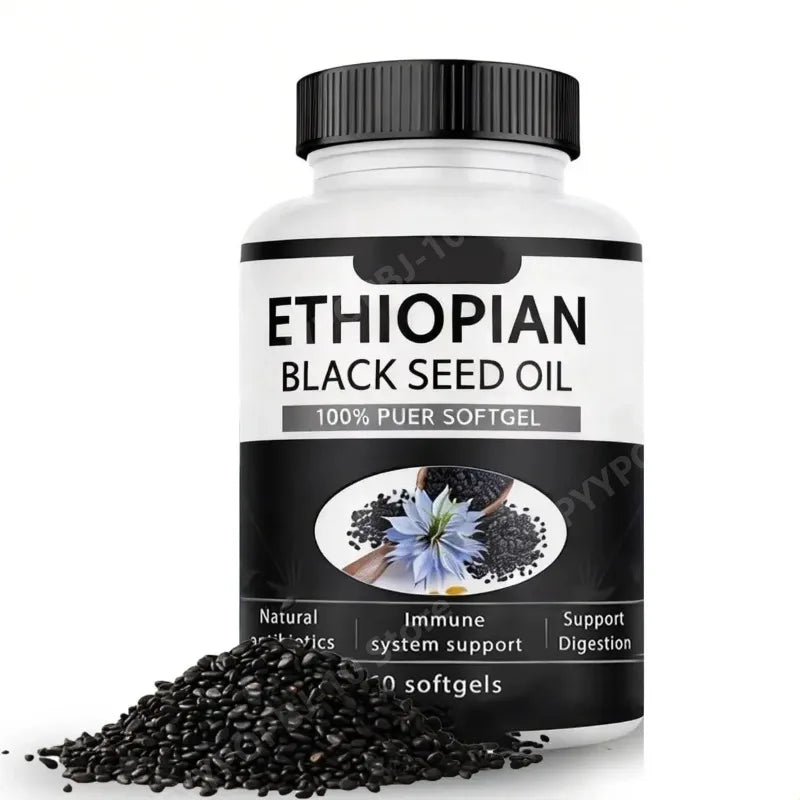 Black Seed Oil 800mg Capsules | 100% Ethiopian Pure | 60 Softgels