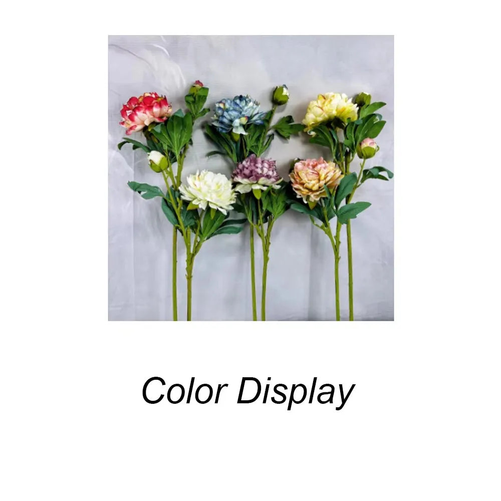 Large Silk Peony Artificial Flowers 2 Heads | Wedding Home Decor