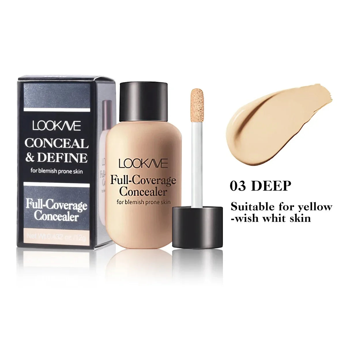 Full Coverage Waterproof Liquid Concealer Foundation Cream