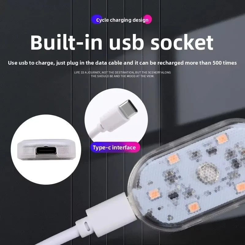 RGB LED Touch Car Roof Ambient Light | USB Rechargeable Wireless