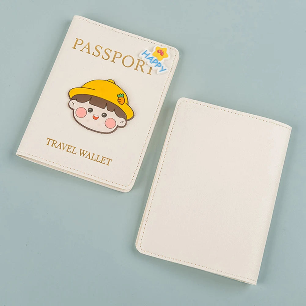 PU Leather Passport Protective Cover,Fashion Travel Document Holder,Cartoon Themed Passport Cover,Versatile Document Organiser Peaceful Pleasures Health and Wellness