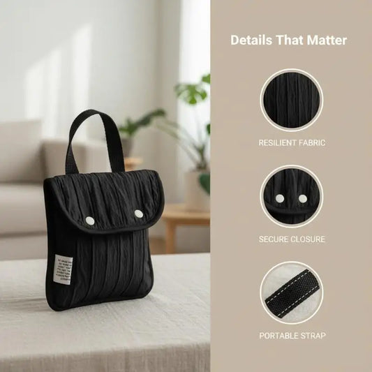 Quilted Nylon Mini Handbag – Snap Button Pouch for Women Mini Handbag Pouch Oasis Select