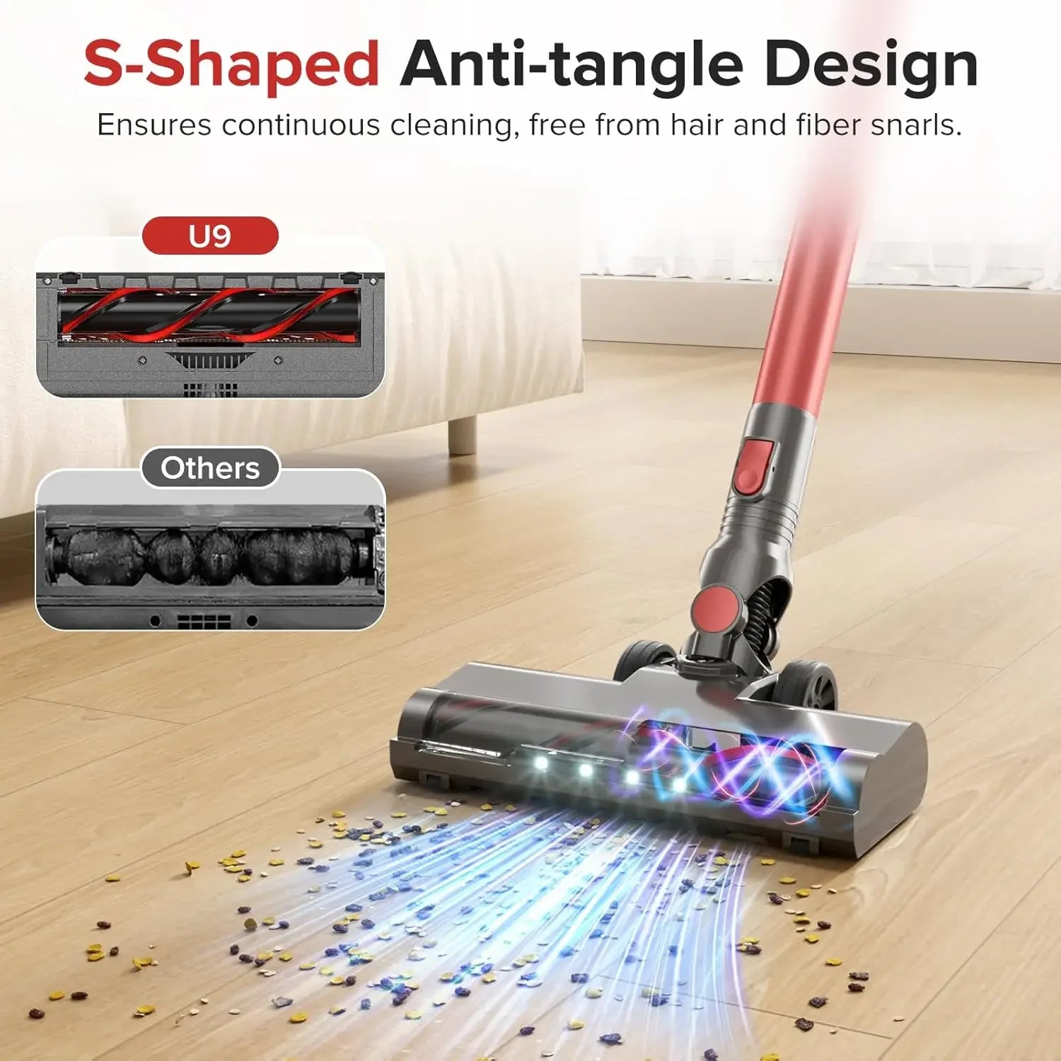 Self-Standing Cordless Stick Vacuum – 40KPA, 8-in-1, Anti-Tangle Vacuum Cleaners Peaceful Pleasures Health and Wellness