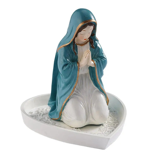 Virgin Mary Resin Rosary Holder Statue | Prayer Bead Tray Religious Statue Tray Oasis Select