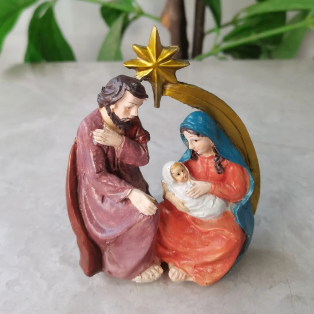 Nativity Scene Resin Statue | Holy Family Catholic Figurine