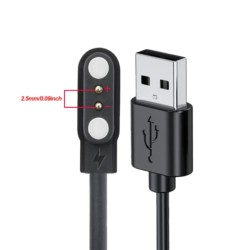 2pin universal connected Magnetic Charger Cable wire for Smart Watch bracelet 2 Pin Distance 2.5mm Magnetic data Cable Peaceful Pleasures Health and Wellness