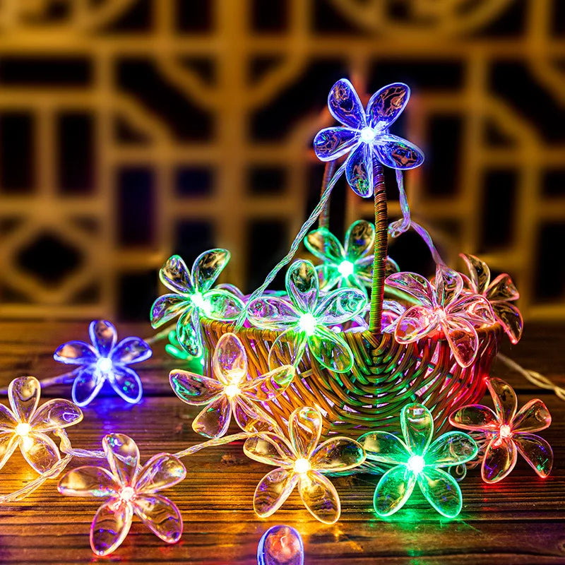 Cherry Blossom LED Fairy String Lights – Battery Powered Décor